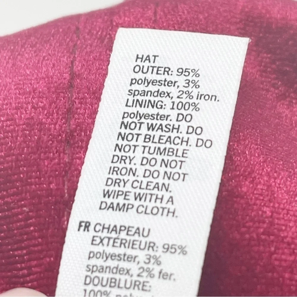 ALDO Women’s Red Velvet Cloth Baseball Cap Hook & Loop Closure One Size